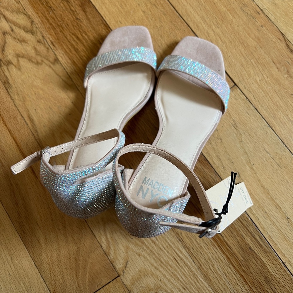 Steve Madden silver rhinestone heels